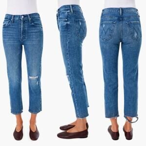 Mother Sz 28 Tomcat Straight Leg Jeans in Completely Over Wash Distressed Ankle